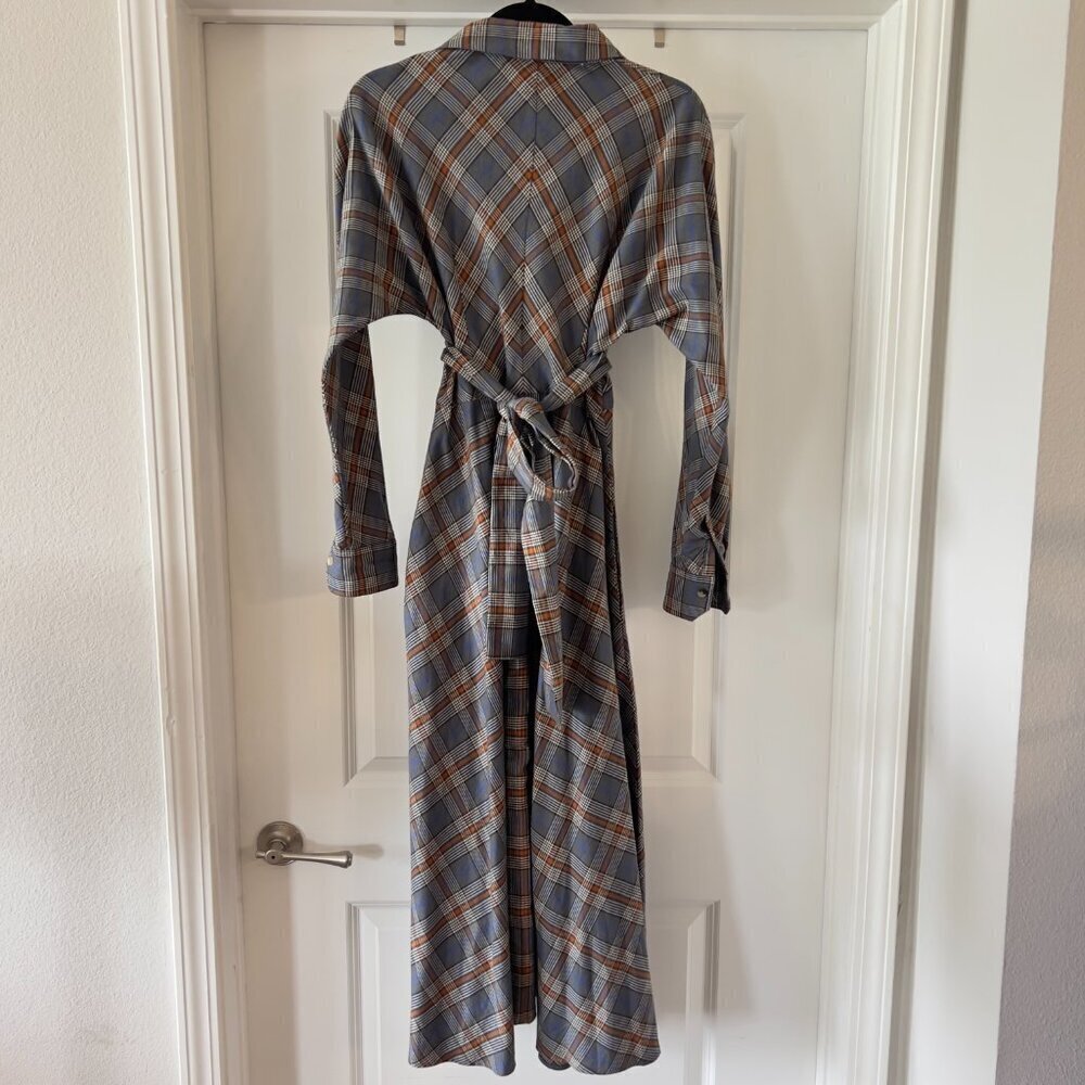 795 Grammar Flannel Feminine Dress - Tartan Color Grey Size 2 - Picture 5 of 7